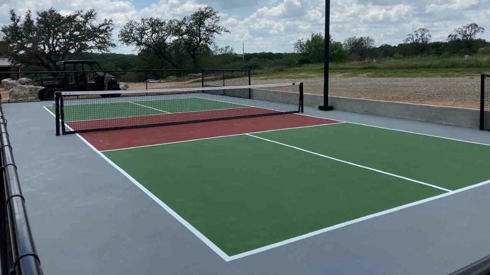 Acrylic Pickleball Court Gray Green Burgundy