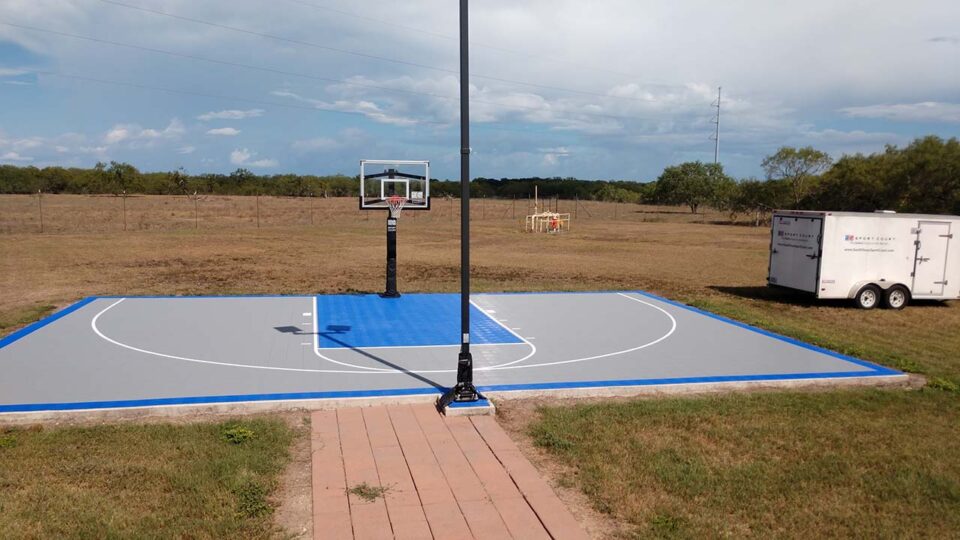 Sport Court 30 X 50 Half Court Basketball At Oil Field Housing In Cuero Texas