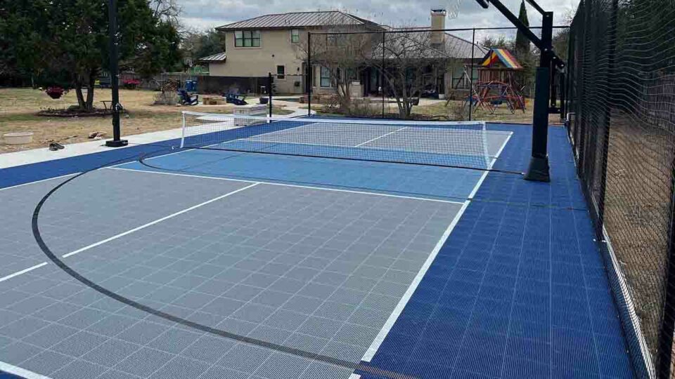 Sport Court 30 X 60 Pickleball With Bb Navy And Grey