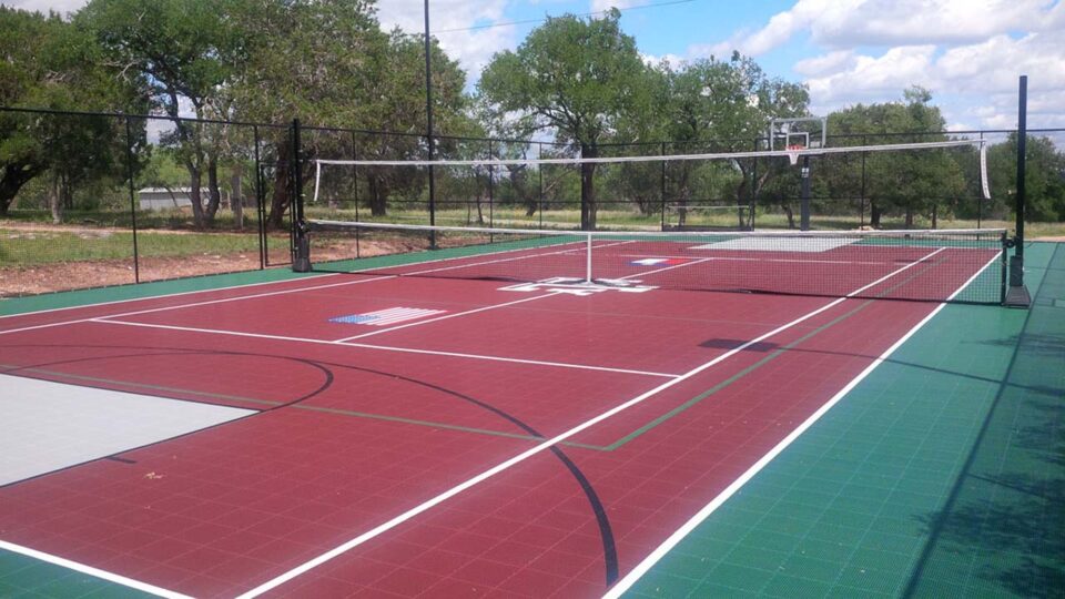 Sport Court 50 X 100 Basketball Court Paw Print Ranch