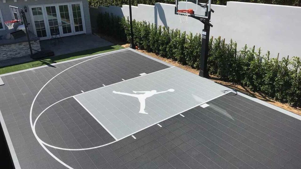 Sport Court Black And Grey Bb Court With Jumpman Icon