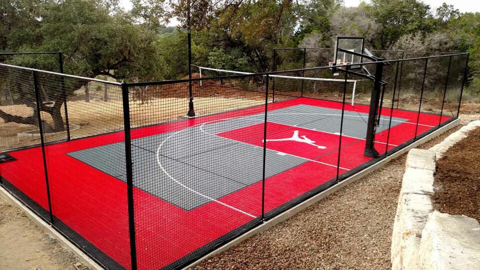 Sport Court Half Court Basketball Court With Jumpman Icon In Boerne 01