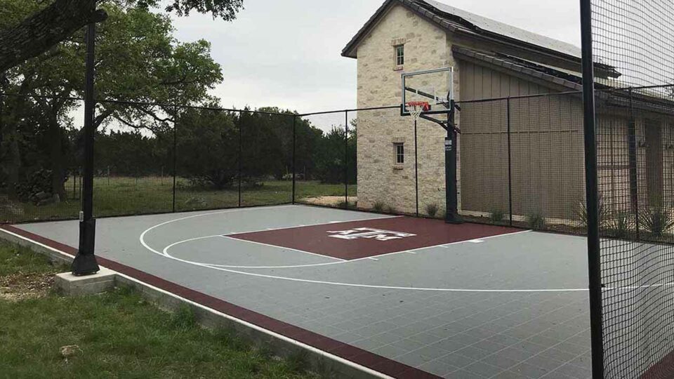 Sport Court Half Court Basketball With Texas A&m Logo