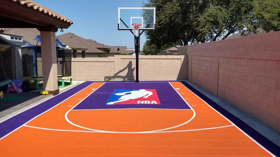 Sport Court Narrow Basketball Court With Kobe Nba Logo In Laredo Tx