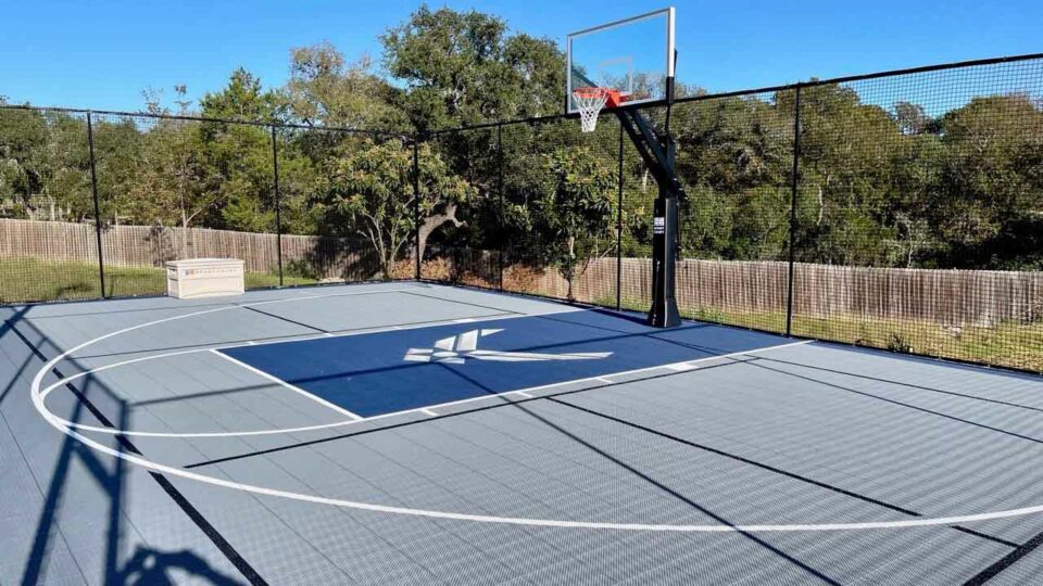 Sport Court Outdoor Basketball With Pickleball Air Force Theme